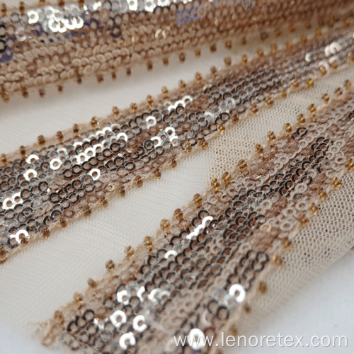 100% Polyester Knitted Shine Gold Metallic Fabric